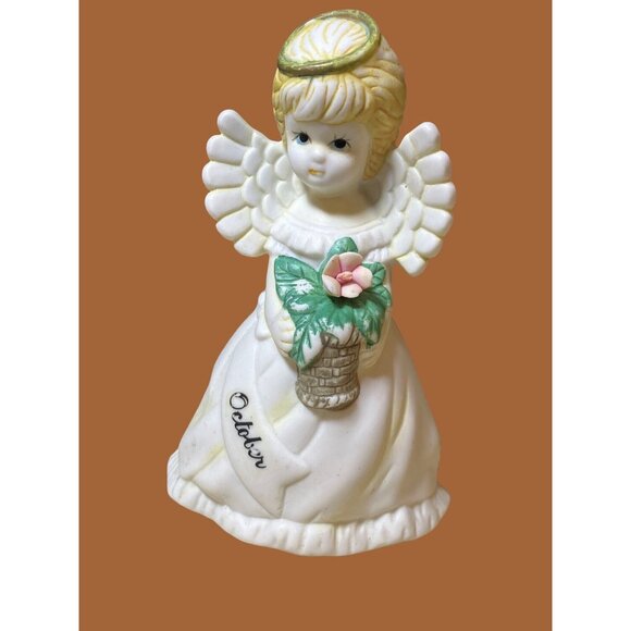 October Porcelain Girl Birth Month Angel - Picture 1 of 7